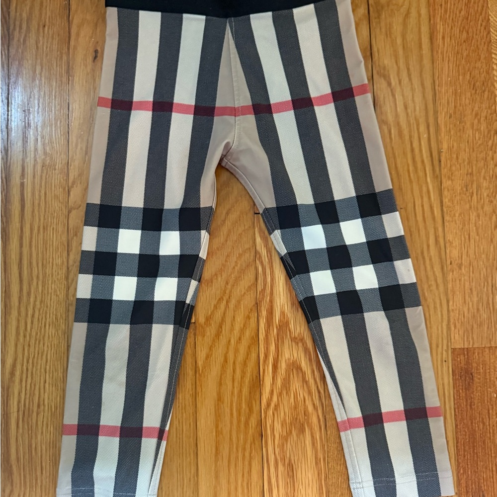 Burberry Kids Plaid Leggings - Black, Red, Tan